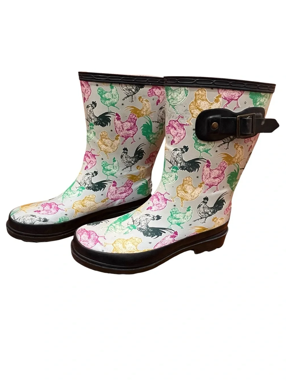 Blue Mountain Waterproof Boots Chicken Rain Garden Outdoor Tall Rubber Graphic 6